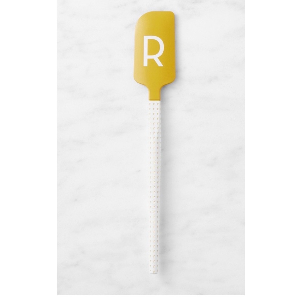 Williams Sonoma Flex-Core Silicone Spatula Yellow Letter R Monogram 12.75 inch